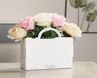 Nordic Resin Flowers Bag Vase Home Decor Study Office Wedding Dining Table Flower Pot Handbag Living Room Luxury Sculpture Gifts9951181