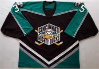Aangepaste 2000's Iilya Bryzgalov Cincinnati Mighty Ducks Hockey Jersey Vintage Pas elke nummernaam Jerseys borduurwerk gestikt S-5XL aan