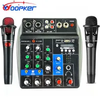 Игрок 4 канала USB Audio Wired Microfone Studio Sound Mixers с Bluetooth Rec DJ Mixing для караоке
