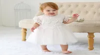 Newborn baby Hollow Baptism Dress 2019 Christening Gown Girls039 party Infant Princess wedding dress baby clothing short sleeve5682612