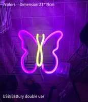 Led Neon Sign Light SMD2835 PVCAcrylic Butterfly Pink 3500K 6500K USB Charge Indoor Holiday Lighting For Holidays Xmas Party Wedd2185136