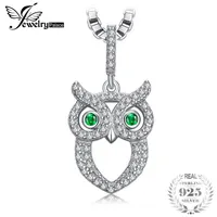 JewelryPalace Green Eyed 0 2CT Russe Simulate Simulate Emerald Pendant Collier 925 Box Silver 45cm Chain331y