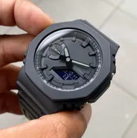 Iced Out Watch Sport Quartz Men's Digital Watch Slim съемный собранный набор водонепроницаемый мир Time Time Led Full Peature Series 6 Colors