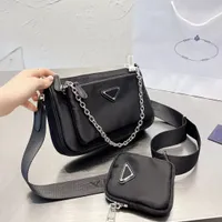 Brand Classic Re-edition 2005 Handv￤skor axelv￤skor Nylon Triangle Sign Crossbody Bags Fashion Women 3 In 1 Totes Luxury Designer Chain Bag 24cm