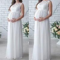 Telotuny Women Dress Embarazant Lace Sleeveless Long Maxi Dress Maternity Pogray Pogray Party Fiest Vestido de novia LJ2011252234