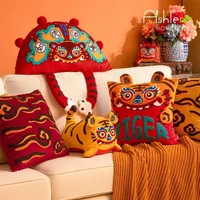 Cuscino Case cinese Anno cinese Copertura tigre Copertina da ricamo da bambola Spring Festival Soggiorno Decorazione della casa 221109