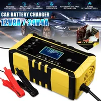 140W Car Battery Charger 12V 8A 24V 4A Portable Car Charger USB Mobile Battery Charging Booster Clip-on Car Power Accessories2343