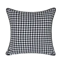 Pillow Case moderne schwarze wei￟e Wei￟hundtooth gewebte Jacquard Home Throw Cushion Cover Dekorative Quadrat 45 x 45 cm Verkauf von St￼cken 221109