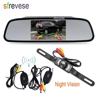4 3 Car TFT LCD Mirror Monitor Wireless Reverse Car IR Rear View Backup Camera Kit 246c