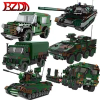 BZDA MILITAIRE TANKBOUWBOUWSEN PANZERHAUBITZE 2000 Tankvoertuigmodel Truck Bricks Speelgoed voor kinderjongens Gift Q0624157C