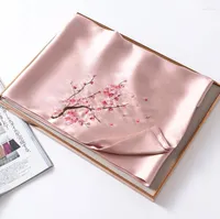 Berets Silk Scarf Mulberry Suzhou Embroidery Double Layer Hand-embroidered Long Shawl Gift Box 002