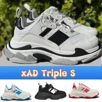 2023 Designer Triple S Men Dames Casual schoenen Sneaker Platform Daddy Schoenen Xad Paren Luxe Triple-S Dikke Soled Black Wit Red Blue Fashion Mens Sports Trainer
