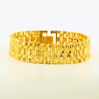 Braccialetti di collegamento Jhlatato 21 cm da 15 mm Bracciale per donne Gold Color Heart Bangle Trendy Hand Chain Gioielli Ethiopian Party Gift