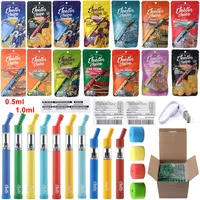 10 Flavors Jeeter Juice Live Resin Disposable E Cigarettes Vape Pens Rechargeable 180mAh Battery 0.5ml 1ml Empty Pods Thick Oil Carts With Stickers USB Charger