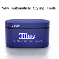 HS05 Hårstylingverktyg Hår Curler Styler Automatisk multifunktionell presentförpackning Torktor för grov och normal curling strykjärn varor med färgblå färgblått