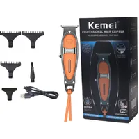 Kemei KM-1946 Trimeuse de cheveux professionnels Coiffure sans coiffure en métal plus coiffeur en cuir coiffure Clipper USB Charger 285y