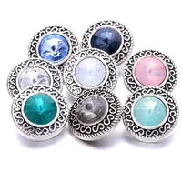 Charms Colorf Sier Color Snap Button Charms Flower Women Jewelry Findings Pet Loved Rhinestone 18Mm Metal Snaps Buttons Diy Bracelet Dhaiv