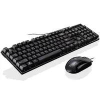 لوحة مفاتيح Office Wired Wired و Mouse Combos Classic Black Keyboard للكمبيوتر الشخصي كمبيوتر سطح المكتب HTHD173V