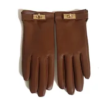 Пяти пальцев перчатки женские подлинные кожаные перчатки модные бренд черный коричневый сенсорный экранные перчатки 221110