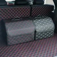 Bag Pu Leather Trunk Folding Boot Stuff Car Storage Stowing Tidying Auto Trunk Box Accessories303i