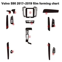 Volvo S90 2017-2019 셀프 접착 자동차 스티커 3D 5D 탄소 섬유 비닐 자동차 스티커 및 데칼 자동차 스타일링 액세서리 221T