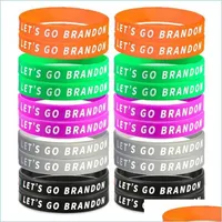 Party Favor 5 Colors Lets Go Brandon Sile Bracelet Party Favor Rubber Wristband Presidential Election Gift Wrist Strap Drop Delivery Dhbf4