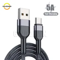 0,5 m 1M 2M Szybkie kable ładowania 5A Dane synchronizowane nylon pleciony kabel przewodu szarpanego typu-C dla Samsung Huawei xiaomi vivo oppo smartfona