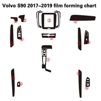 Volvo S90 2017-2019 셀프 접착 자동차 스티커 3D 5D 탄소 섬유 비닐 자동차 스티커 및 데칼 자동차 스타일 액세서리 2929