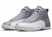 Chaussures 12 Stealth blanc cool gris r￩el en fibre de carbone hommes femmes sports de sports original ct8013-015
