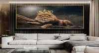 King Lion With Imperial Crown Picture Animal Canvas Painting Wall Art For Living Room Decoration Posters And Prints7591575