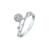 Trouwringen Moissanite Finger Ring Verstelbare belofte belofte huwelijk jubileum sieraden geschenkbetrokkenheid voor vrouwenfeest