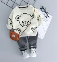 Hylkidhuose Baby Girl Boy Setts Setts Autumn Winter Plush Infant Glack Suits Cartoon Kids Childr