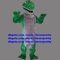 Green Crocodile Alligator Dinosaur Dino Mascot Costume Adult Cartoon Character Circularize Flyer Start Business zx63