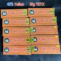 상위 10G TKTX 문신 크림 옐로우 옐로우 45% 원래 영구 피어싱 메이크업 마이크로 블레이드 눈썹 입술 바디 피부 U- 픽 PCS250S