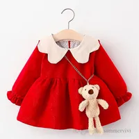 Детские девочки рождественские платья для вечеринок малыш дети контрастируют цветовые лепестки, опалованные платье принцессы, детские рукава, одетая в рукав, Q229242P