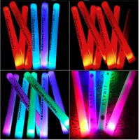 12 pcs lot LED Foam Stick Colorful Flashing Batons 48cm Red Green Blue Light-Up Stick Festival Party Decoration Concert Prop Bar294l