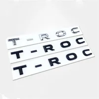 New Font Font Letters Emblem for T-ROC Car Tyling Reficting Middle Trunk Logo Logo Sticker Chrome Matte Black Glossy Black199Q