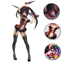 Anime Game Character Tokisaki Kuzou Action Model Figure Hand-made Toy Black Red Lace Suit Model Room Decoration Sticker G0911273s