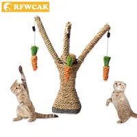 Scratchers RFWCAK Scaffali delle torre degli alberi interattive Frampe di arrampicata Scratching Post Sisal Rope Cat Playing giocattolo a protezione mobili