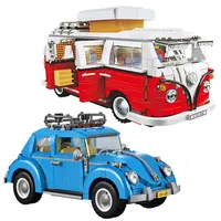 Creator Series T1 Camper Car Van VW Beetle Model Bouwstenen Compatibel 10220 Voertuig Bricks Toys Collection Adult Boys Gift X0503258G