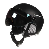 Helmets de esqu￭ Casco de snowboard con gafas Equipo de seguridad de esqu￭ a prueba de golpes livianos para hombres j￳venes Mujeres Black1214d