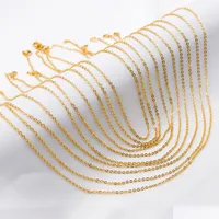 Correntes de 45cm de a￧o inoxid￡vel 18k colar de corrente de ouro de 18k atacado de correntes de j￳ias pingentes de diy fazendo colar de entrega bk colar dhhhpw