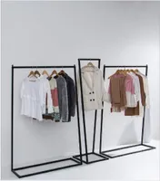 Shopping racks in clothing stores Bedroom Furniture Groundtype iron clothes rack Showcase hanger cloth and hats shelf Ancient sid8727522