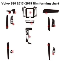 Volvo S90 2017-2019 셀프 접착 자동차 스티커 3D 5D 탄소 섬유 비닐 자동차 스티커 및 데칼 자동차 스타일링 액세서리 302I