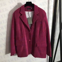 Jacquard Letter Corduroy Blazers Coats For Women High Grade Ladies Work Business Suit Jacket Winter Velvet Blazer