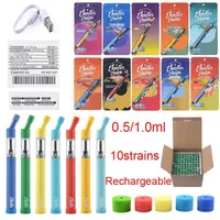Jeeter juice disposable vape pen with 7 colors and 22 strains of 1.0ML screw-in mouth tip including bags and foams usb cable whole set