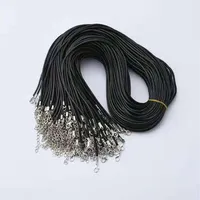 100 Stcs Lot 1 5mm schwarzes Wachs Lederkabel Kabel Kabel Seilschnur Kabelkette f￼r DIY -Modeschmuck, die Accessoires in Bulk197e machen