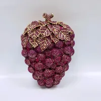 Вечерние сумки бриллиантовые сумки для ужина в форме фруктов, захват рука, виноградные цепи, модные женские YLS 221109