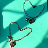 Bracelet de forme de coeur original TIF avec deux clés Bracelet élégant en argent en or rose pour femmes cadeaux de vacances de bijoux de luxe B12052551