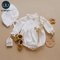 Baby Girl Clothes 0-2T Long Sleeve Romper Jumpsuits One-piece New Fashion 100% Organic Cotton Newborn Baby Girl Rompers Y1221274I